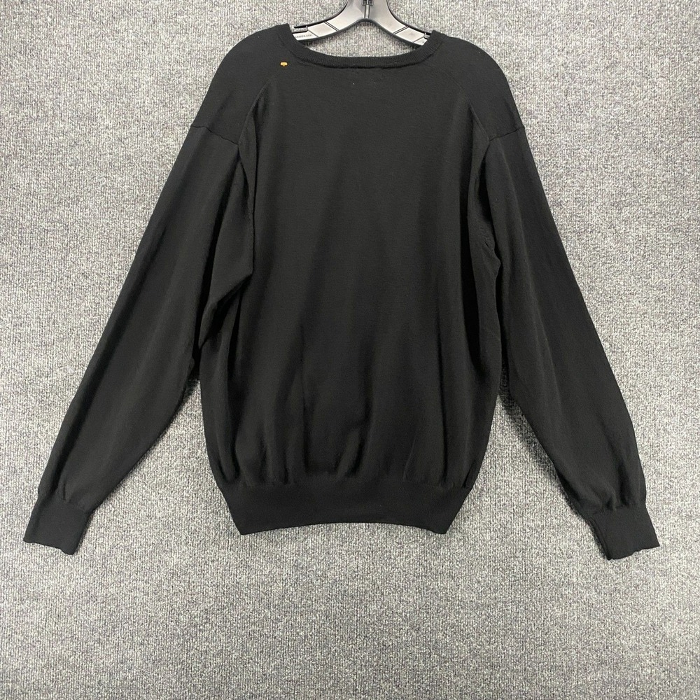 Peter Millar Sweater Mens L Black Merino Wool V-Neck Academia Casual Prep Office - Picture 3 of 7